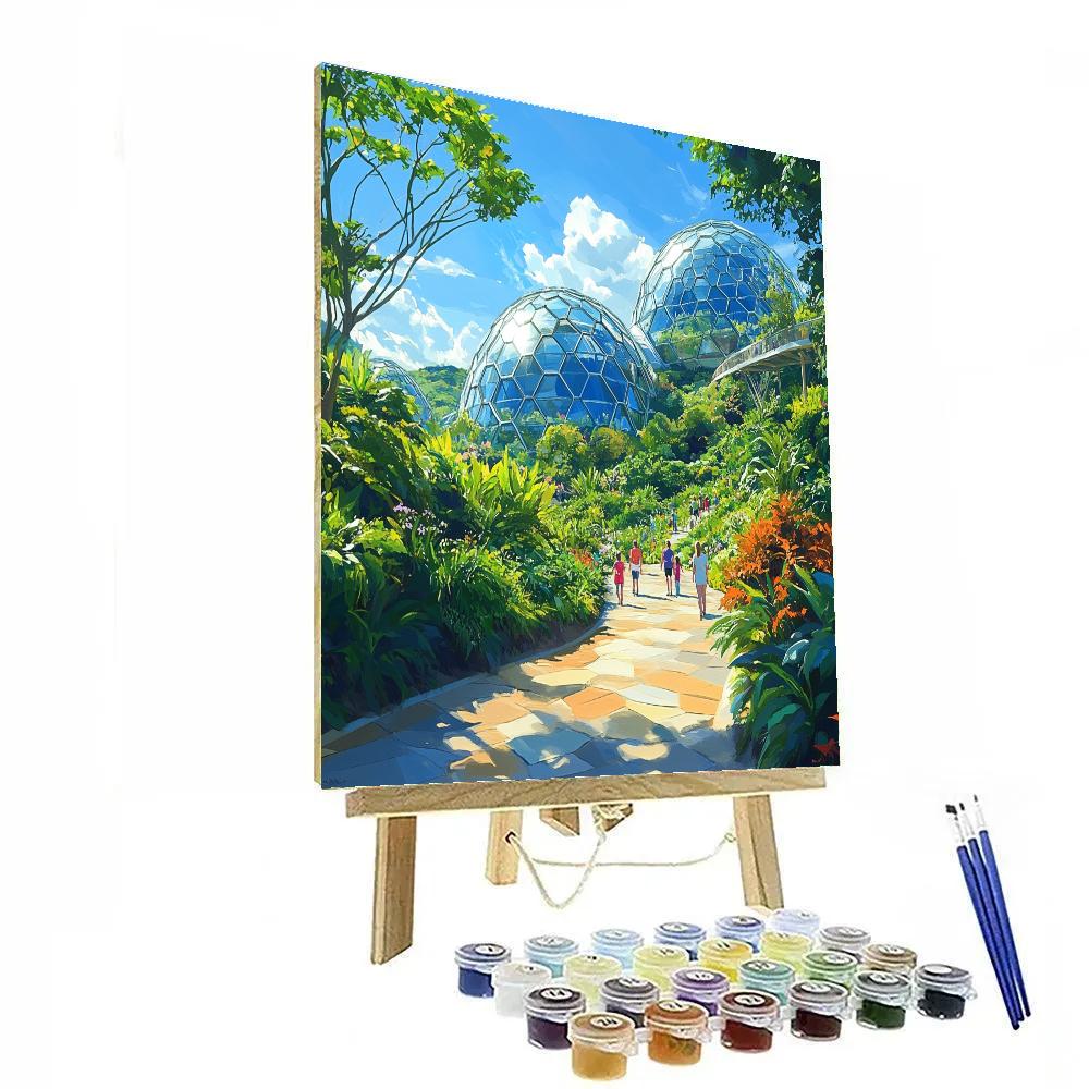 Glass Domes Of The Eden Project Nearby City Escape In Cornwall United Kingdom DIY paint by numbers