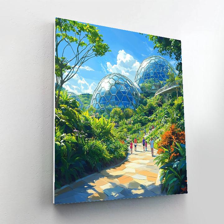 Glass Domes Of The Eden Project Nearby City Escape In Cornwall United Kingdom DIY paint by numbers