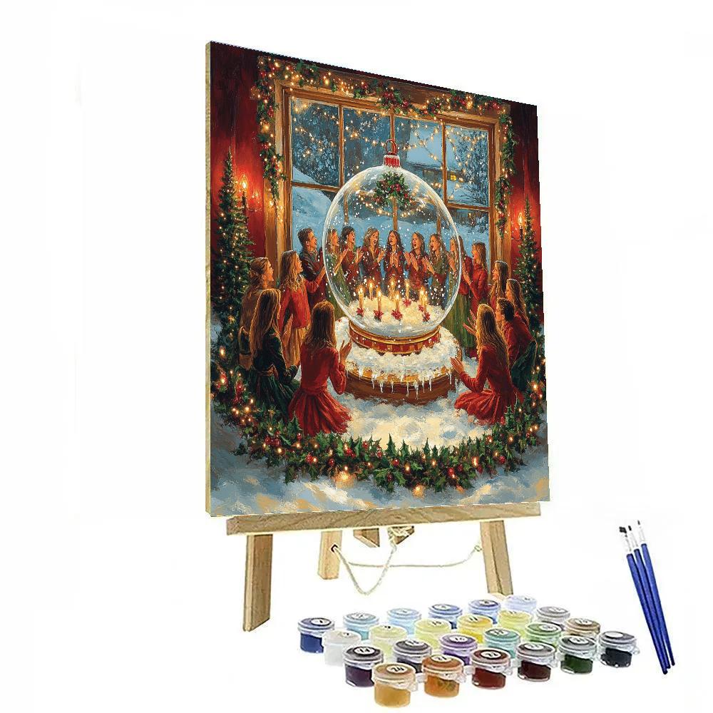 Snowglobe Choir Circle paint by numbers