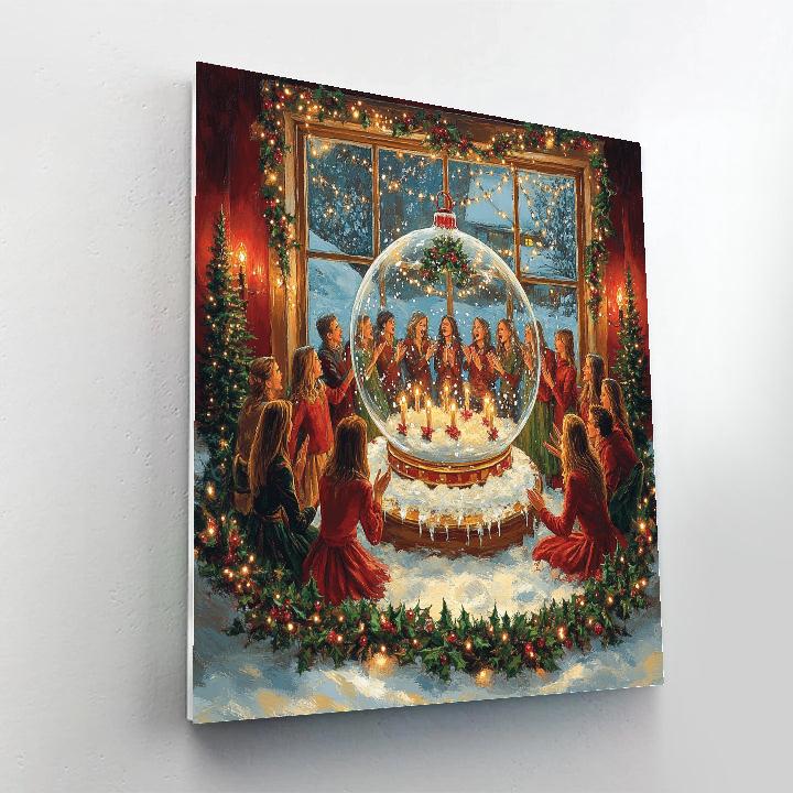 Snowglobe Choir Circle paint by numbers