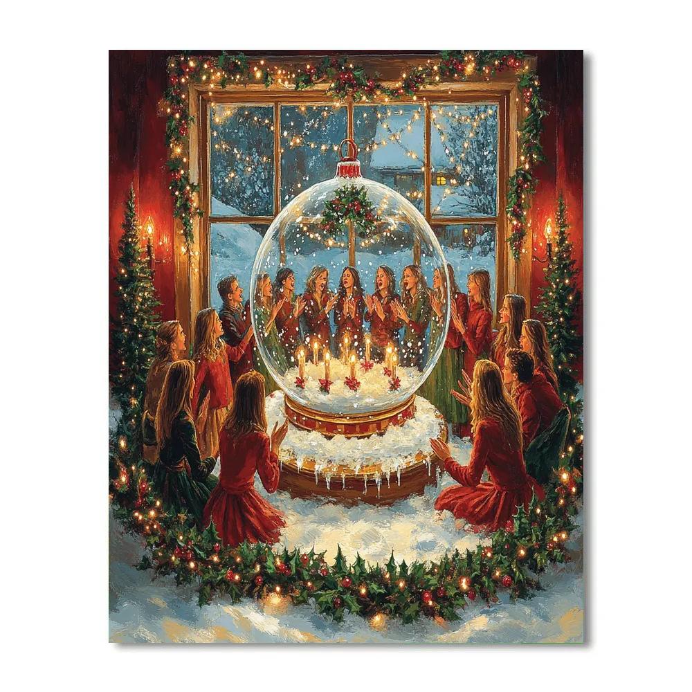 Snowglobe Choir Circle paint by numbers