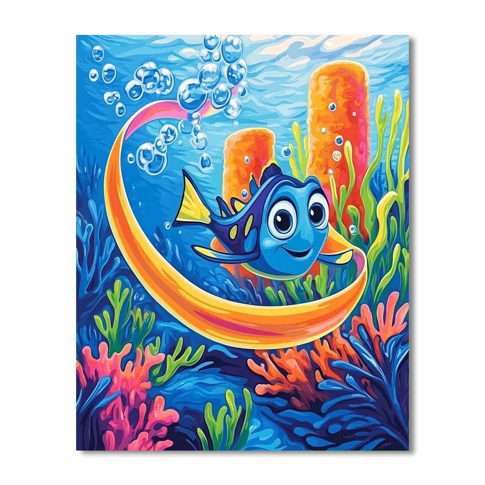 Dory Bubble Trail Reef Race Disney Inspired paint by numbers