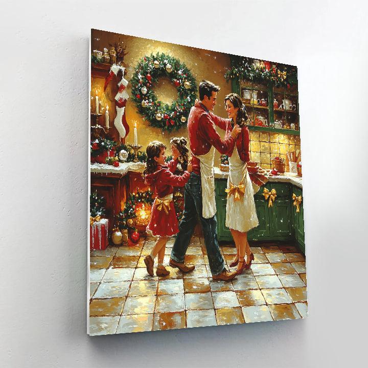 Holly Ribbon Kitchen Waltz Number painting