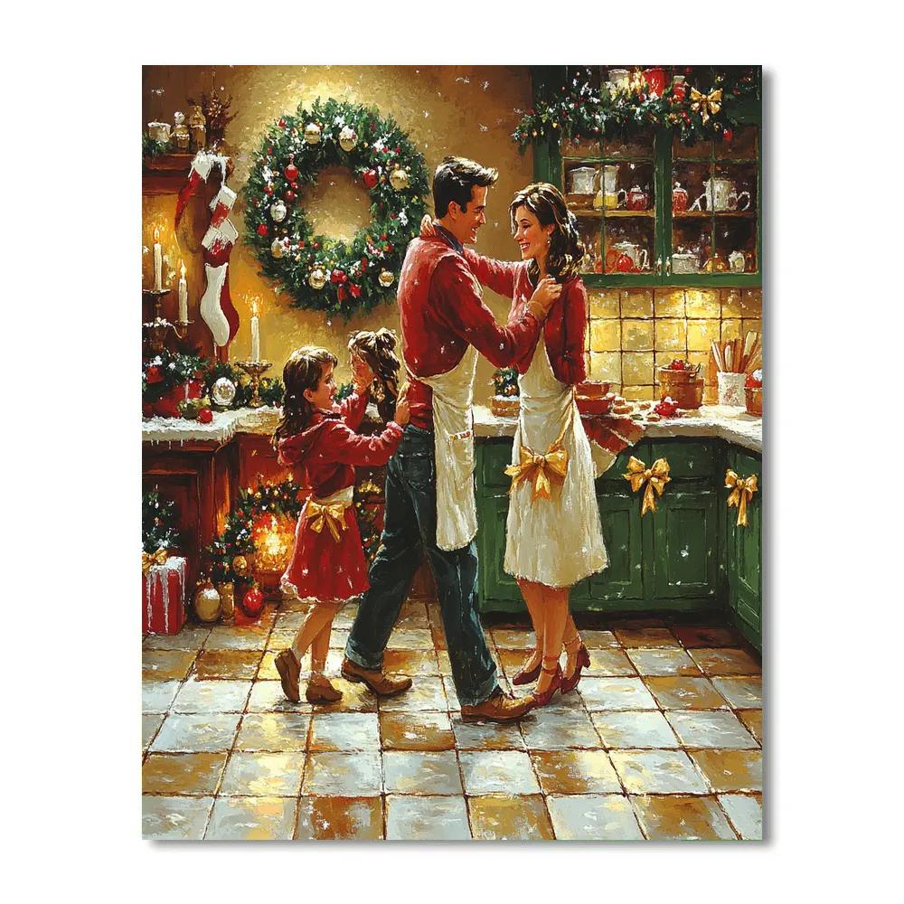 Holly Ribbon Kitchen Waltz Number painting