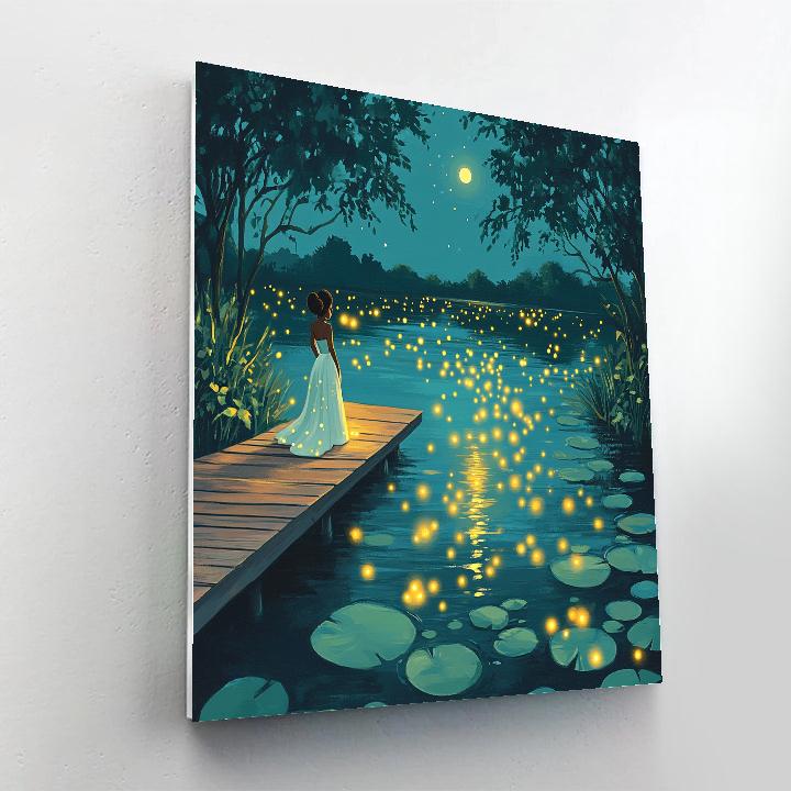 Tiana Firefly Bayou Music Night Disney Inspired Paint by numbers art