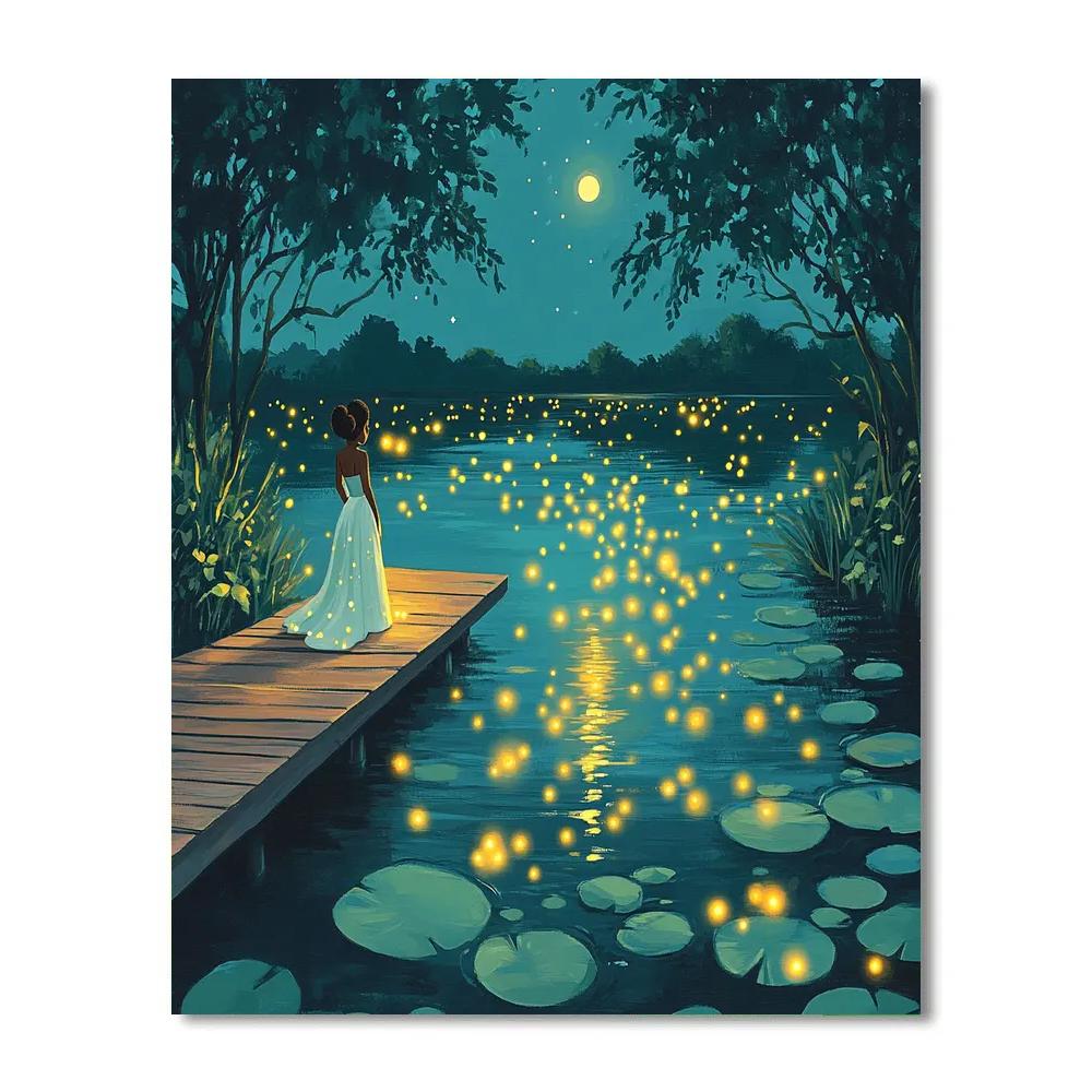 Tiana Firefly Bayou Music Night Disney Inspired Paint by numbers art