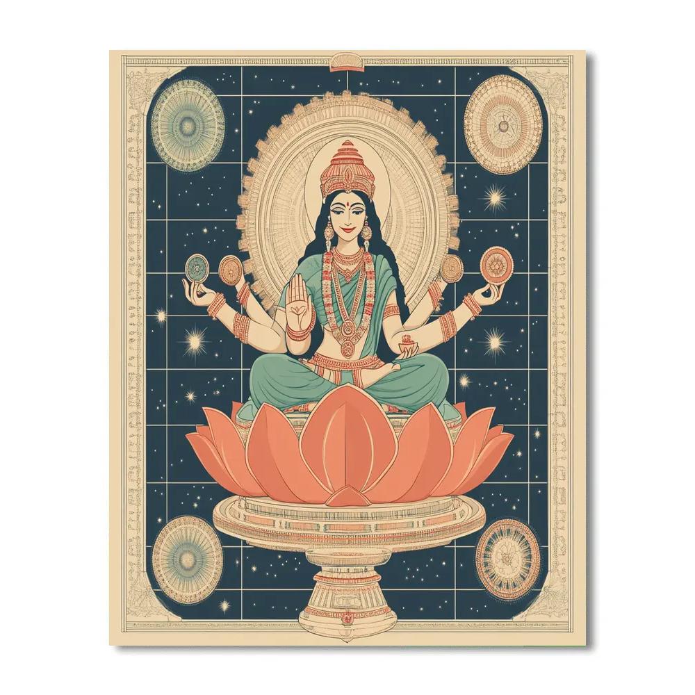 Lakshmi Crafted Orbital Lotus Treasury Painting by numbers kit