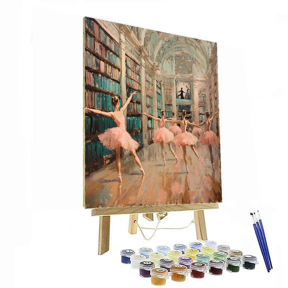 Edgar Degas Inspired Ballet Rehearsal In Library paint by color