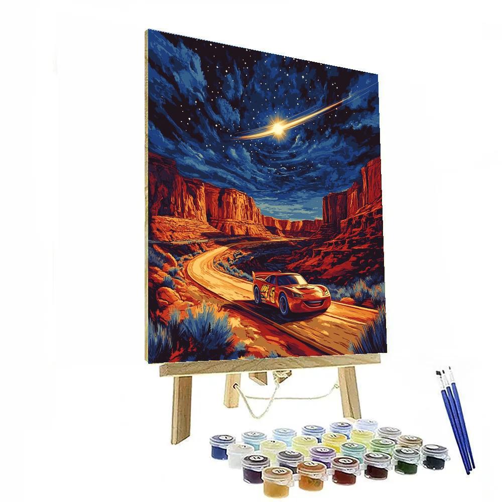 Lightning McQueen Desert Canyon Star Sprint Disney Inspired paint by numbers