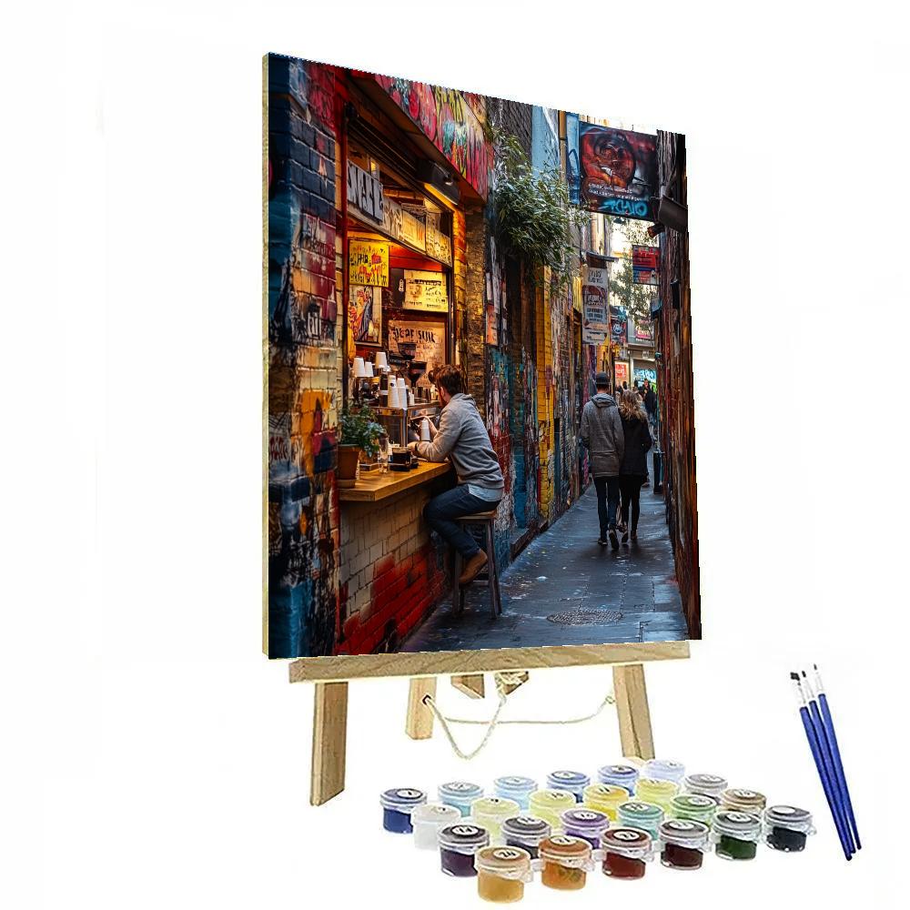 Street Art And Coffee Windows In Fitzroy Melbourne Australia Numbered painting kits