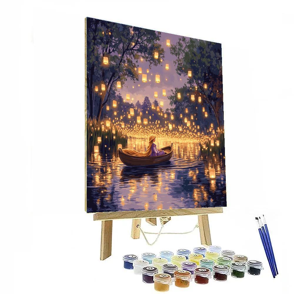 Rapunzel Floating Lights Lagoon Disney Inspired paint by color