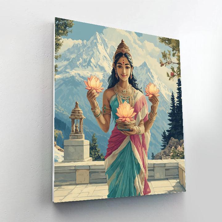Parvati Mountain Sanctuary Lanterns Painting by numbers kit