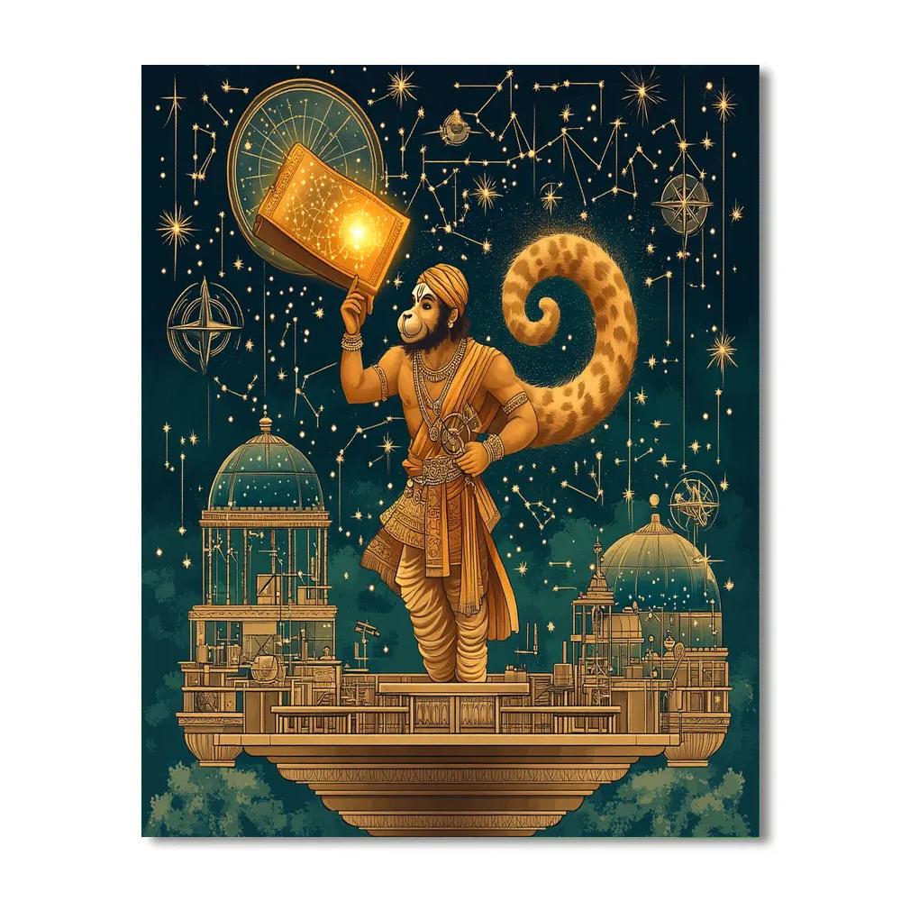 Hanuman Celestial Map Guardian Painting by numbers kit