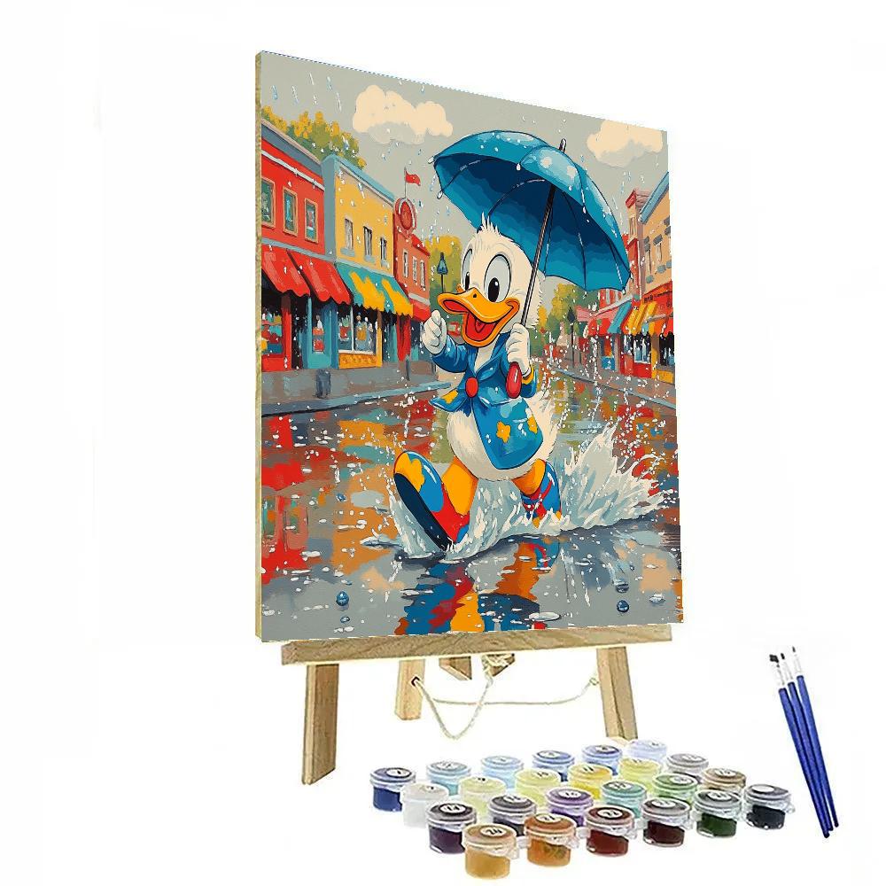 Donald Duck Raincloud Splash Day Disney Inspired paint by color