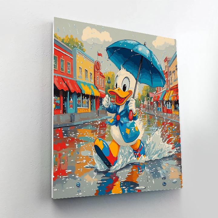 Donald Duck Raincloud Splash Day Disney Inspired paint by color