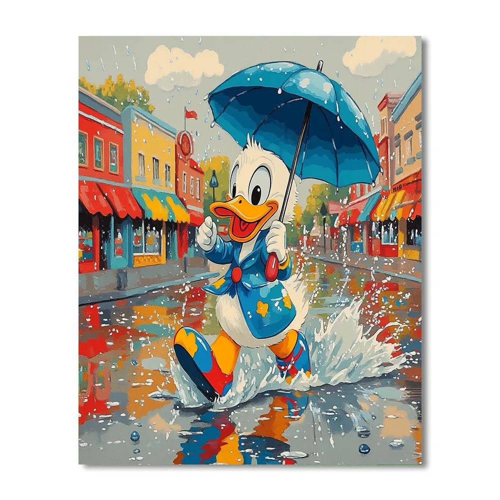 Donald Duck Raincloud Splash Day Disney Inspired paint by color