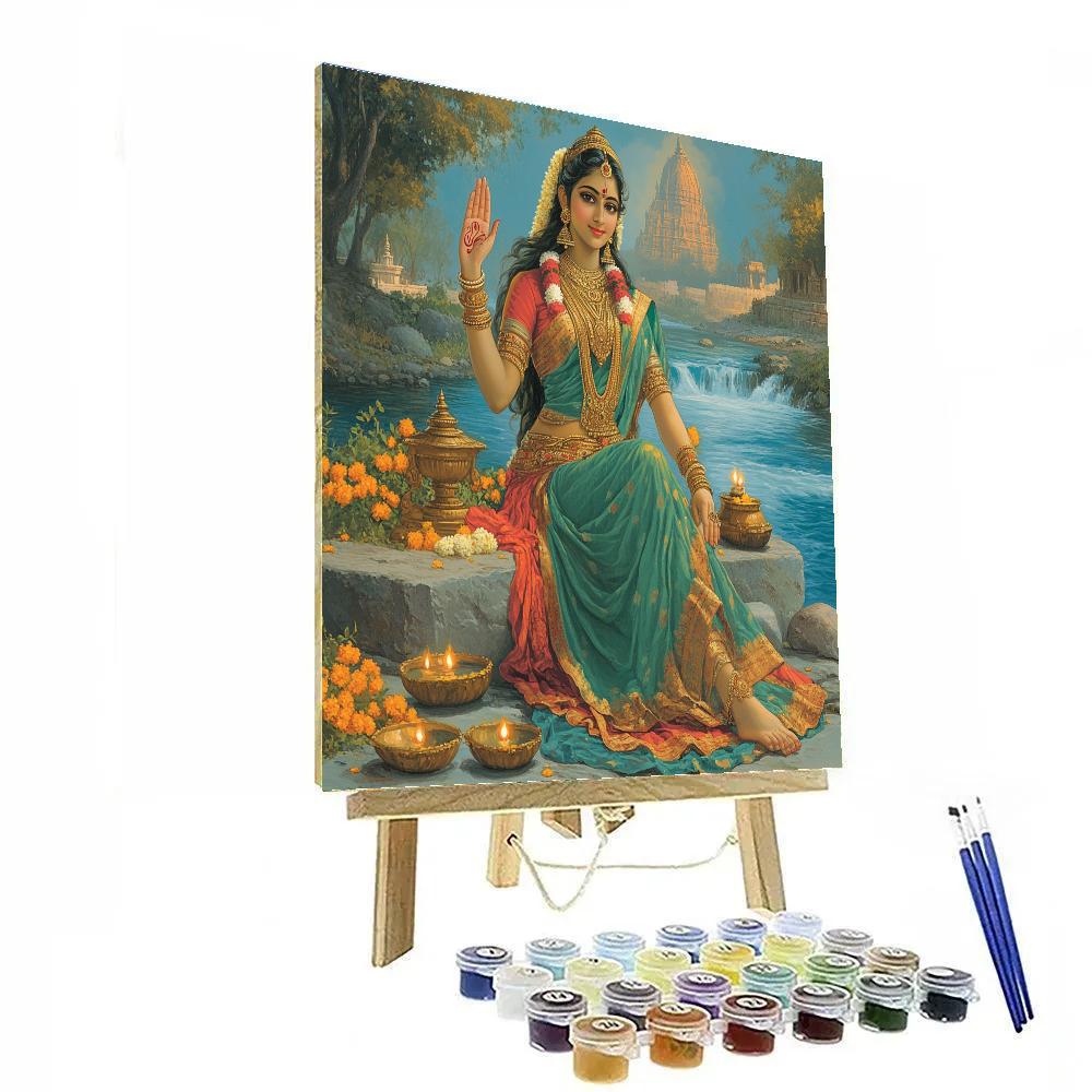 Riverbank Offering With Parvati Blessing Paint by numbers kits