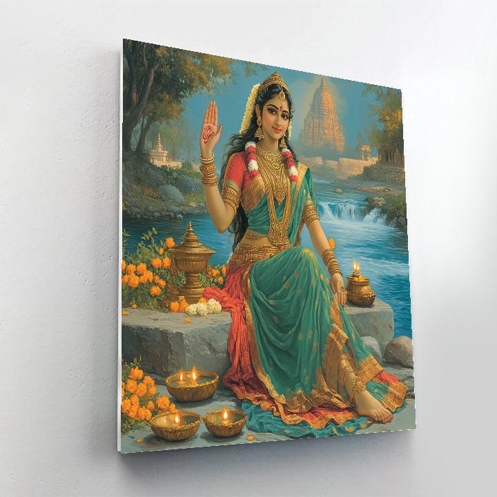 Riverbank Offering With Parvati Blessing Paint by numbers kits