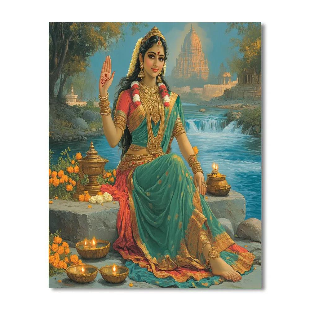 Riverbank Offering With Parvati Blessing Paint by numbers kits