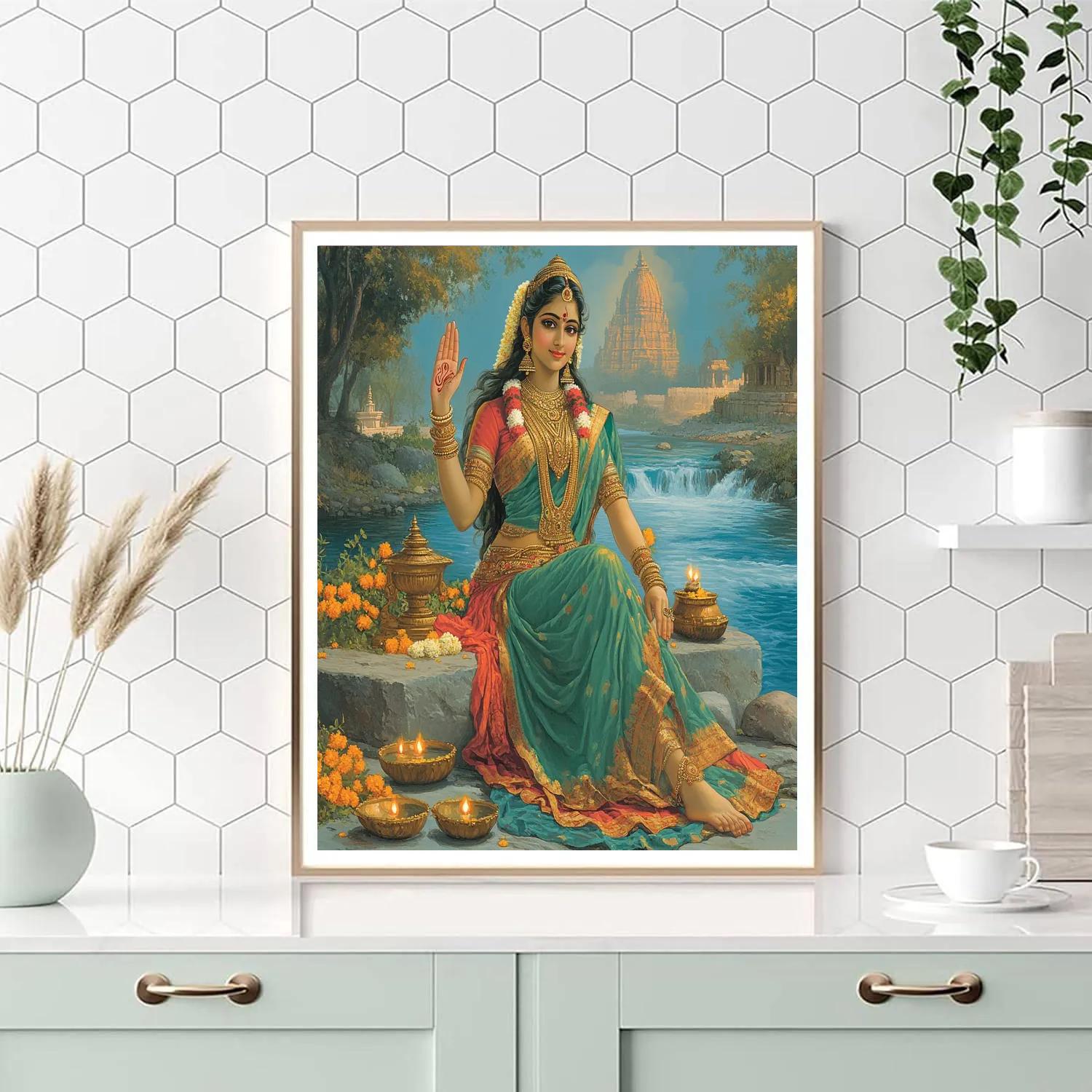 Riverbank Offering With Parvati Blessing Paint by numbers kits