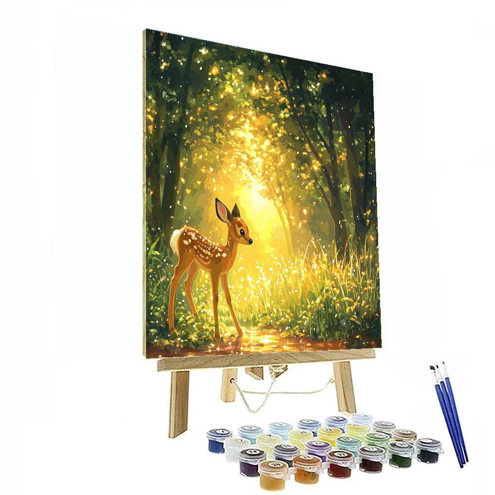 Bambi Forest Rainbow Dew Morning Disney Inspired painting number kit