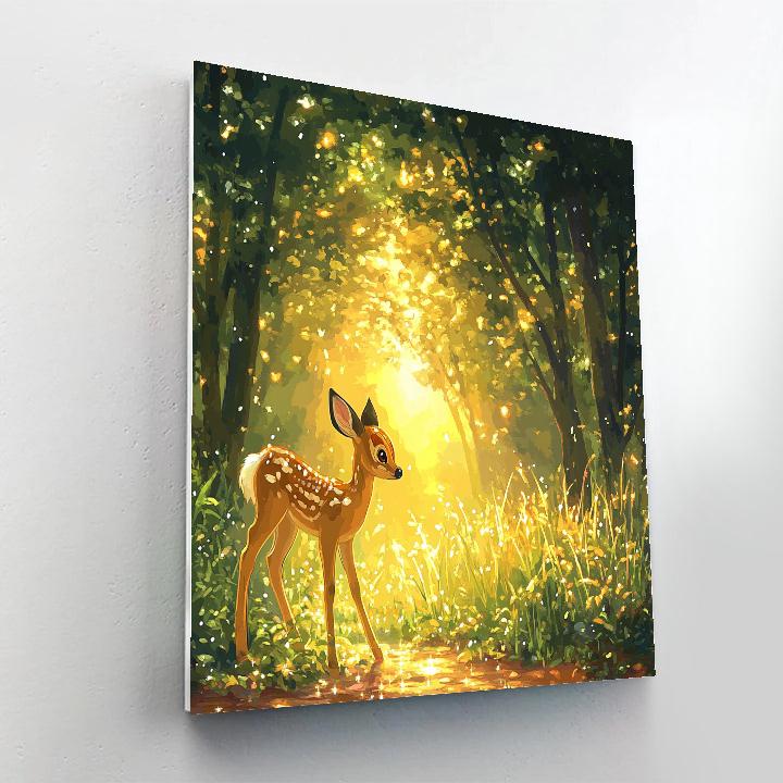 Bambi Forest Rainbow Dew Morning Disney Inspired painting number kit