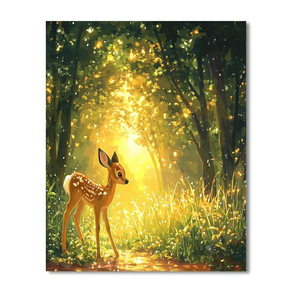 Bambi Forest Rainbow Dew Morning Disney Inspired painting number kit