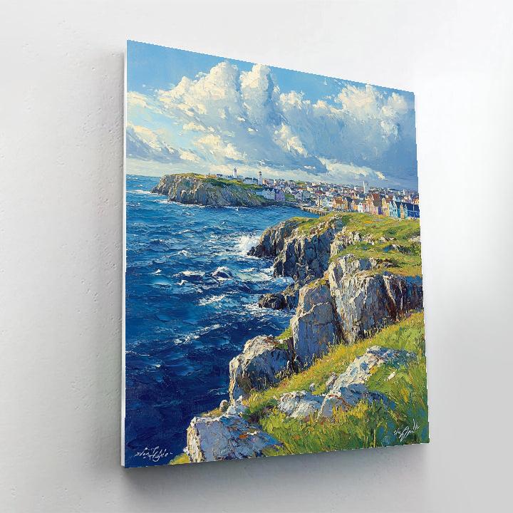 Rocky Shoreline And City Cliffs At Signal Hill St Johns Canada paint by numbers