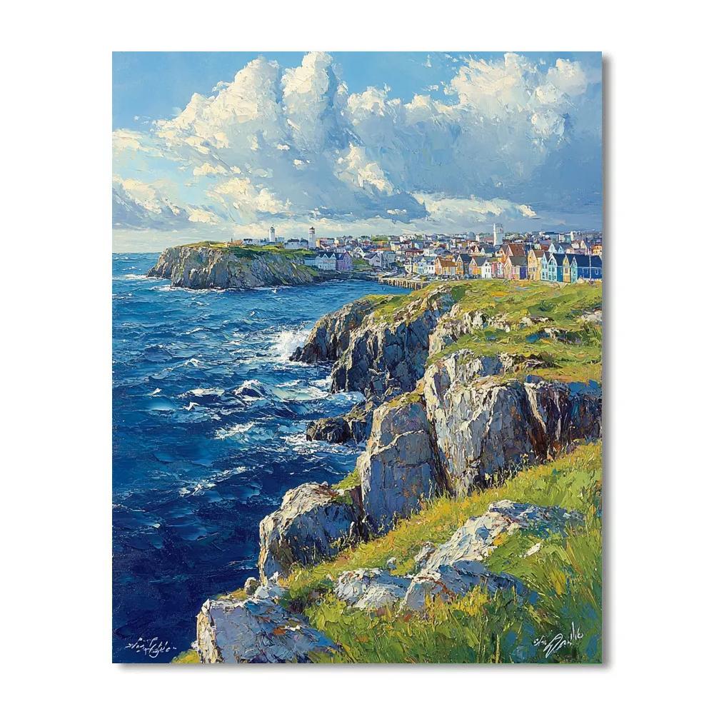 Rocky Shoreline And City Cliffs At Signal Hill St Johns Canada paint by numbers