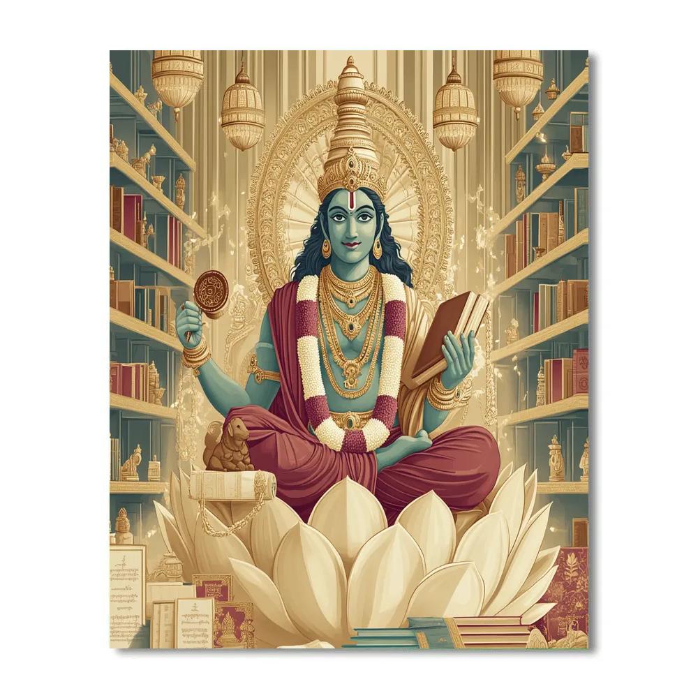 Vaikuntha Library Of Lotus Scrolls DIY paint by numbers