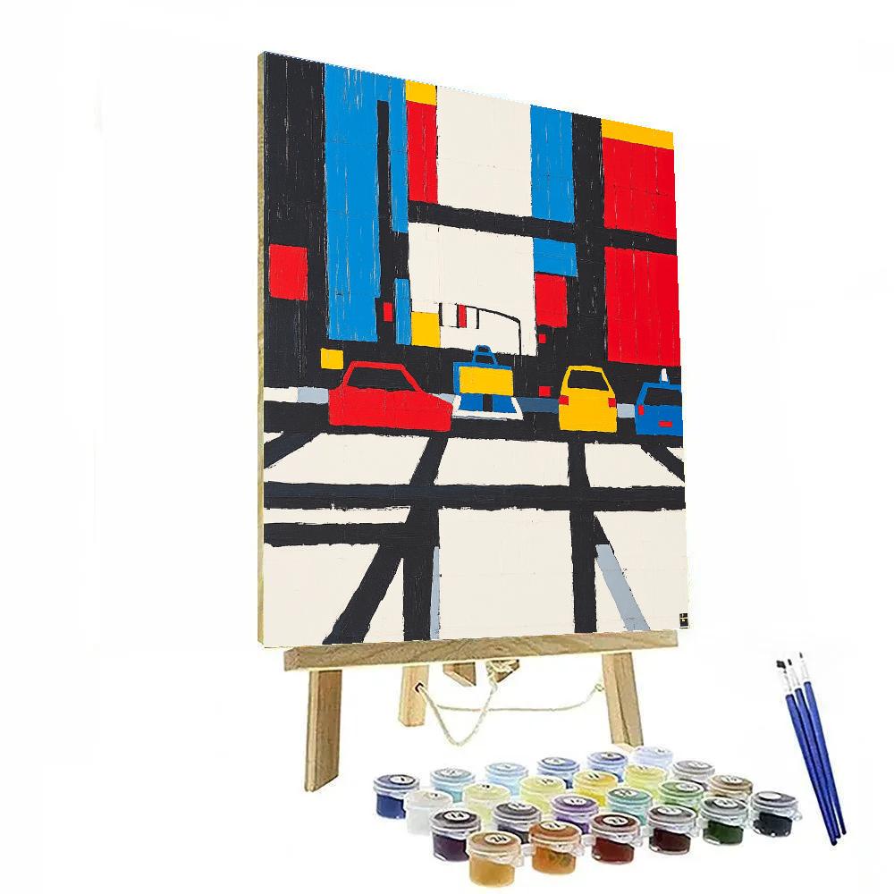 Piet Mondrian Inspired City Streets And Traffic Grid DIY paint by numbers