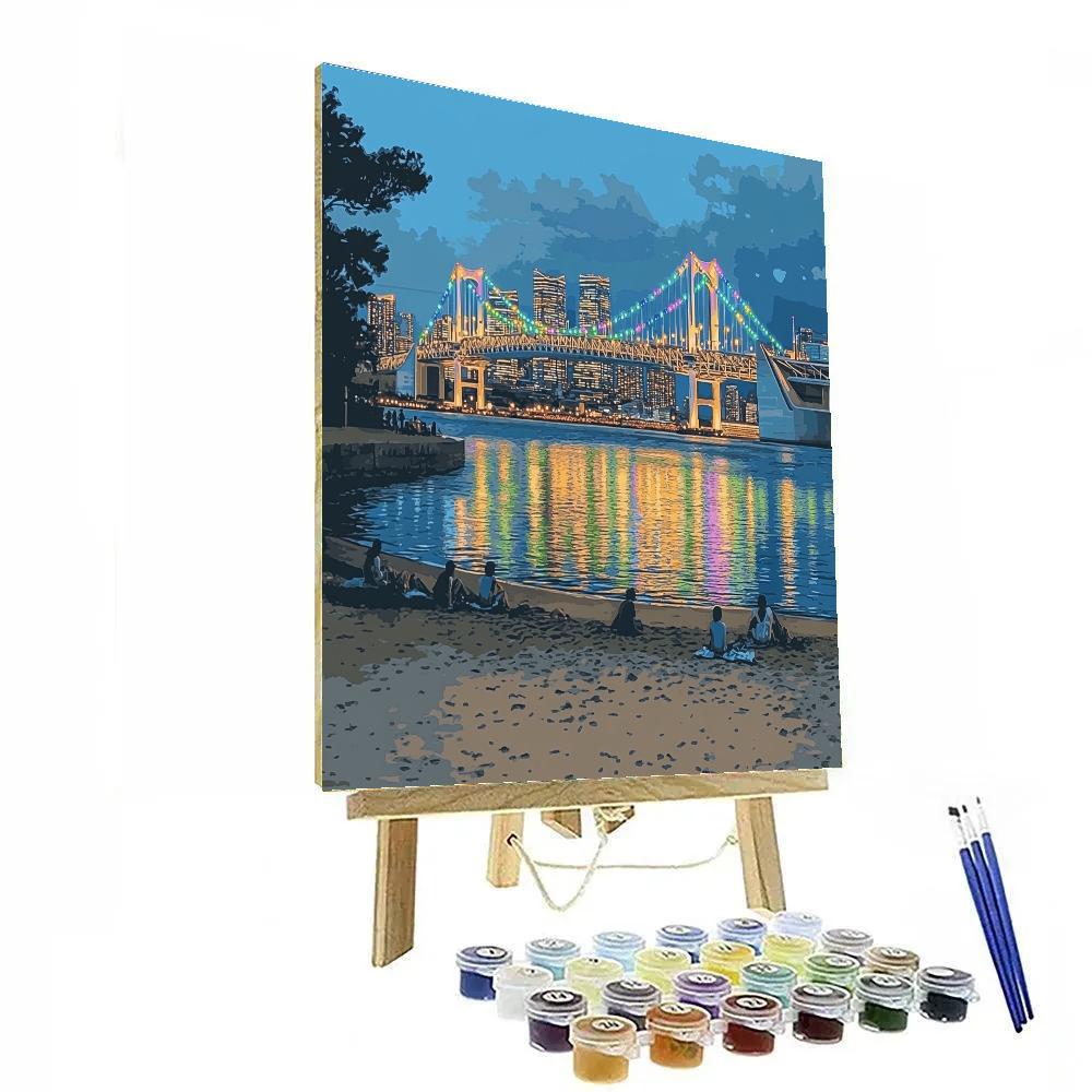 Tokyo Bay Skyline From Odaiba Seaside Park Tokyo Japan Paint by numbers kits
