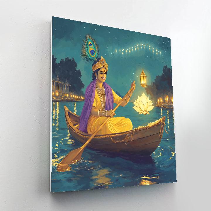 Krishna And The Lanterns Of The Milky Yamuna paint by numbers