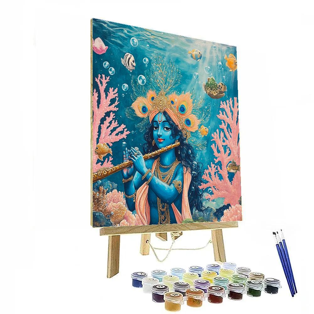 Krishna In The Coral Reef Vrindavan Number painting