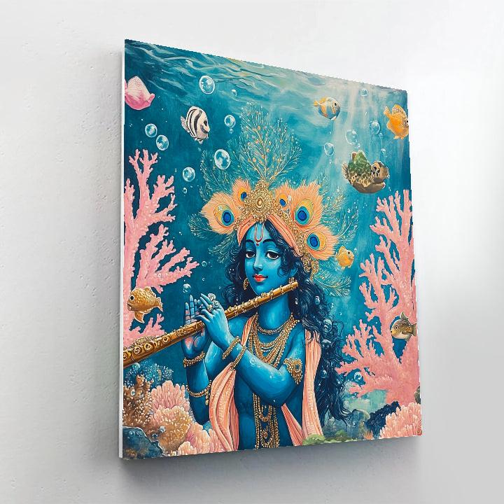 Krishna In The Coral Reef Vrindavan Number painting