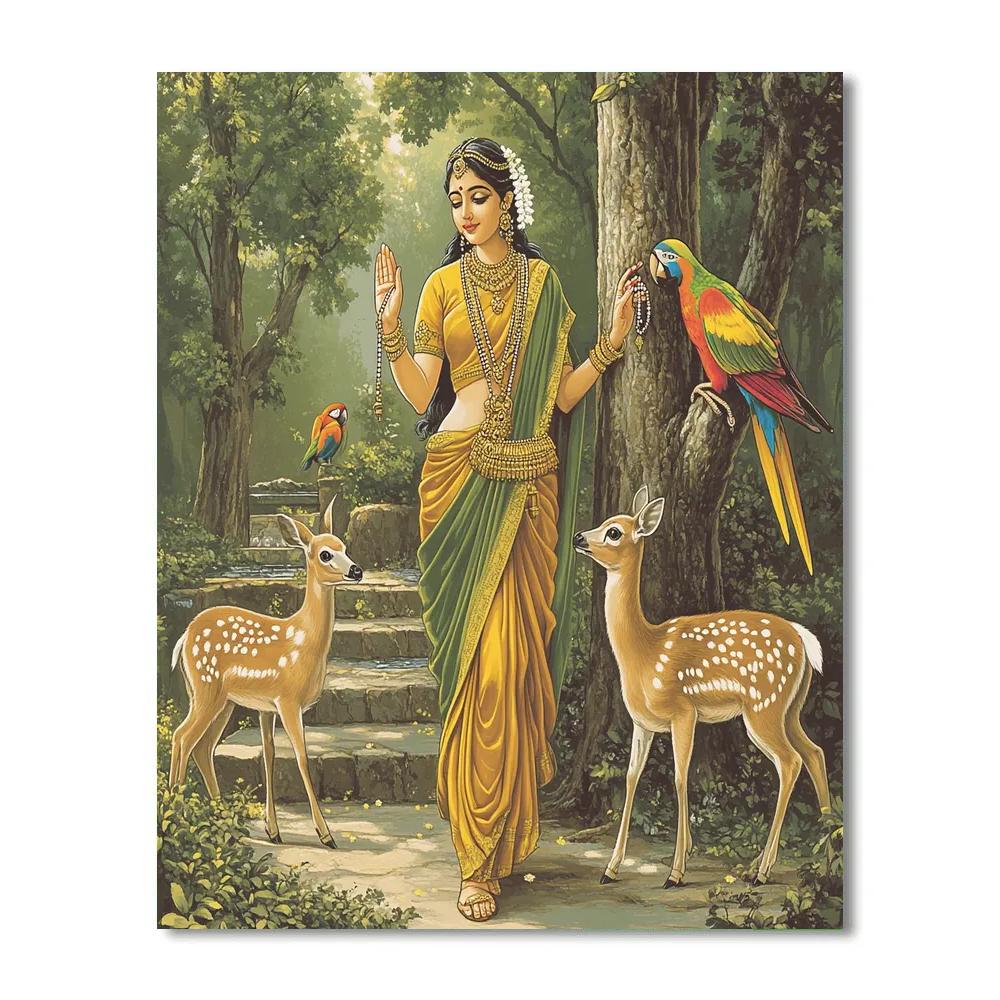 Parvati With Sacred Grove Guardians Numbered painting kits