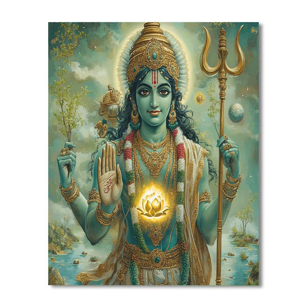 Vishnu Blessing The Seed Of A New World DIY paint by numbers