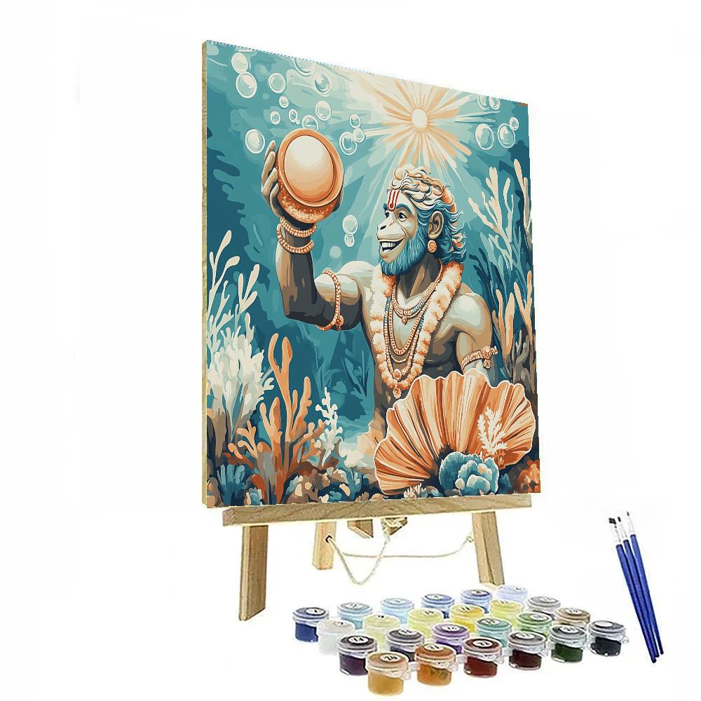 Hanuman Underwater Pearl Rescue paint by number