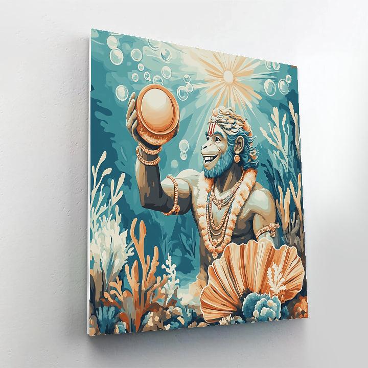 Hanuman Underwater Pearl Rescue paint by number