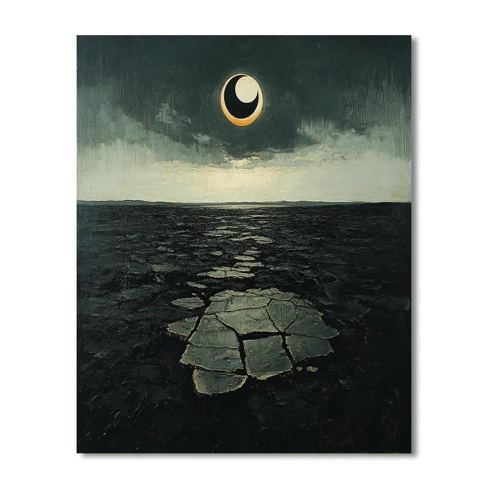 Francisco Goya Inspired Eclipse Over Basalt Moor paint by number