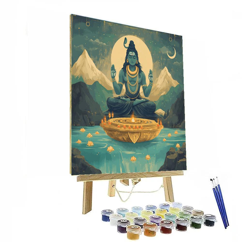 Celestial River Offering With Shiva Paint by numbers kits