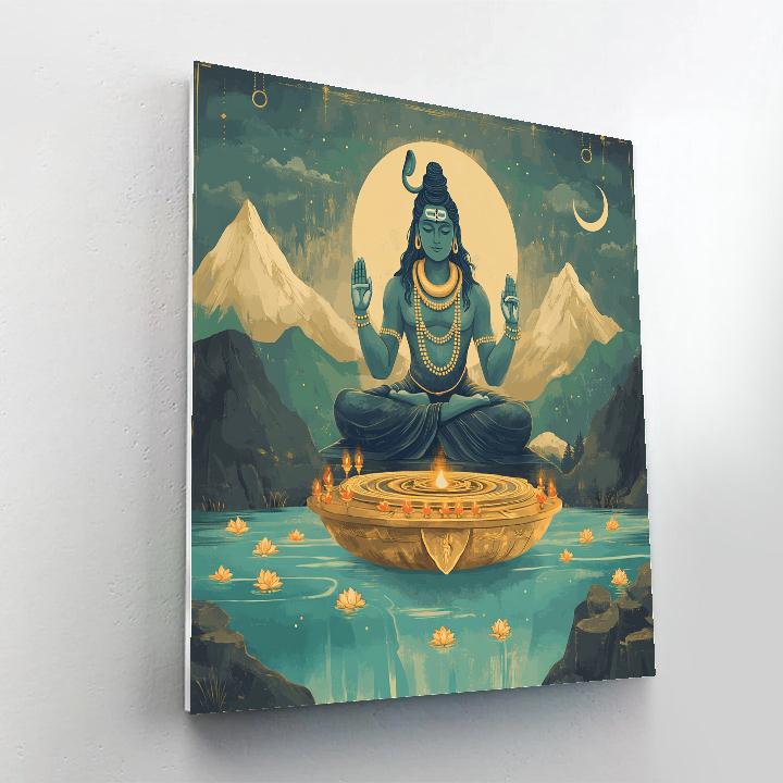 Celestial River Offering With Shiva Paint by numbers kits