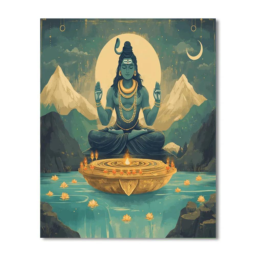 Celestial River Offering With Shiva Paint by numbers kits