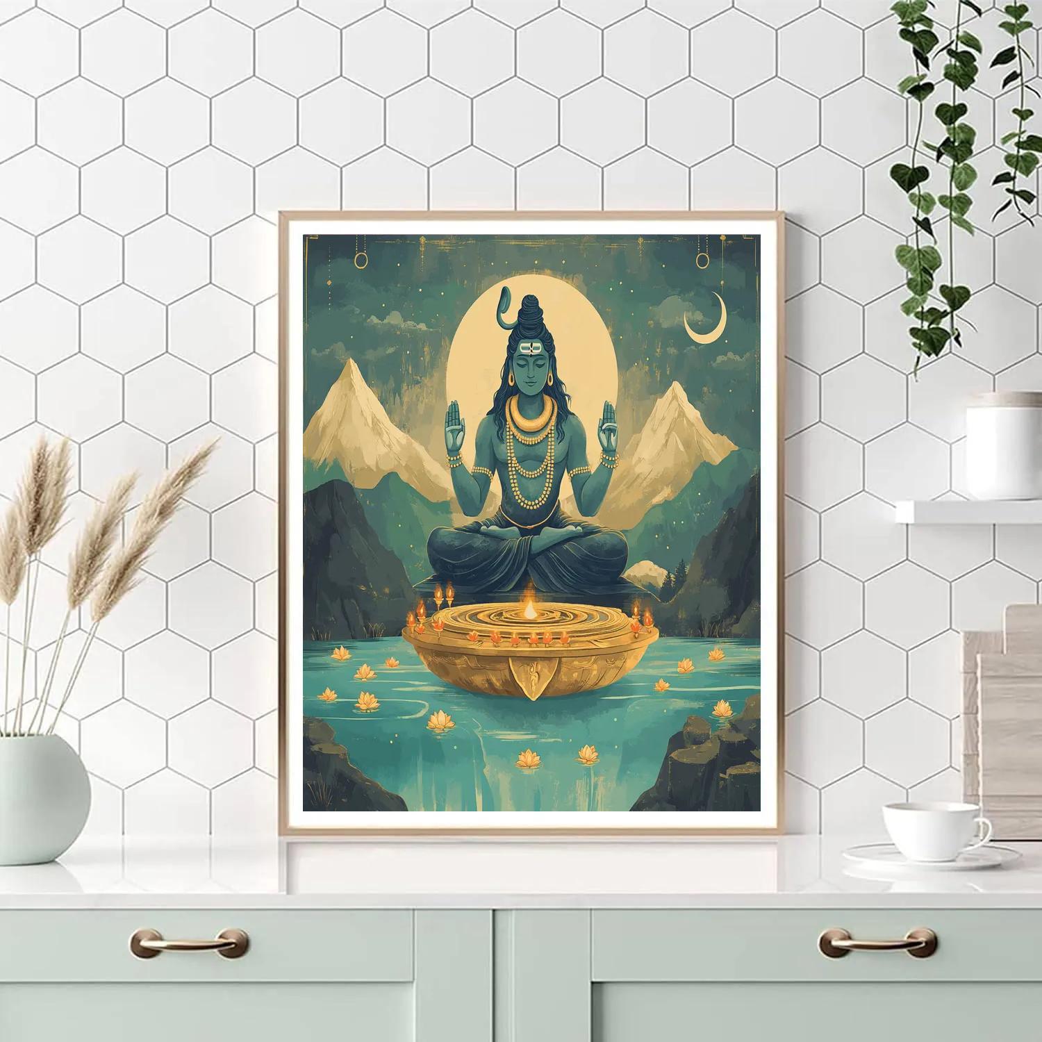 Celestial River Offering With Shiva Paint by numbers kits