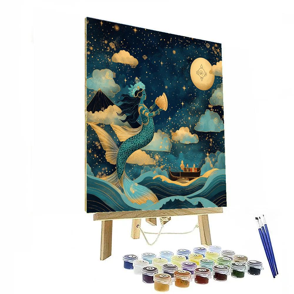 Matsya Guiding The Starlit Ark painting number kit