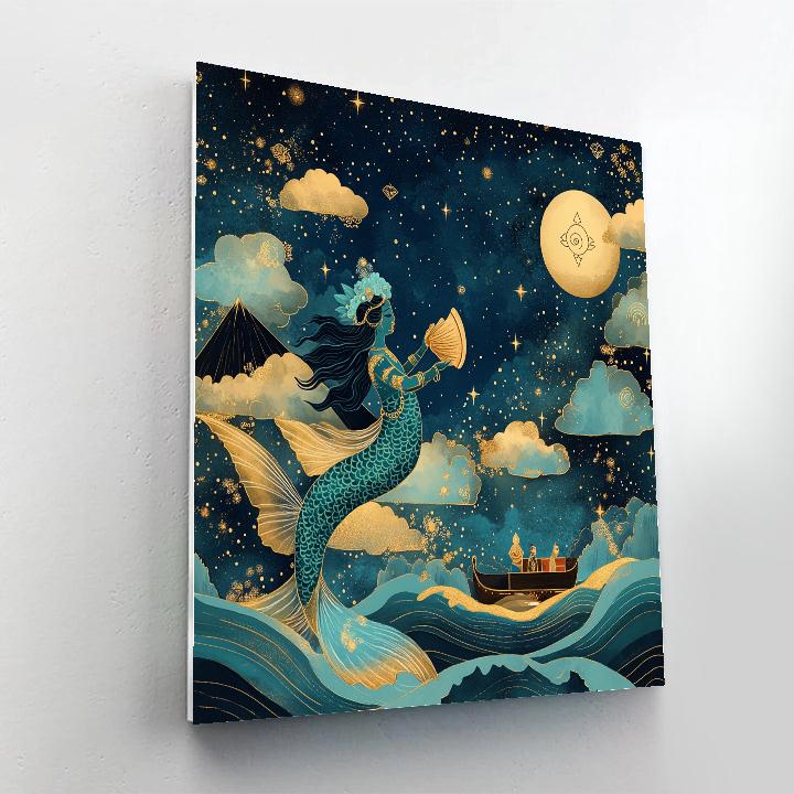 Matsya Guiding The Starlit Ark painting number kit