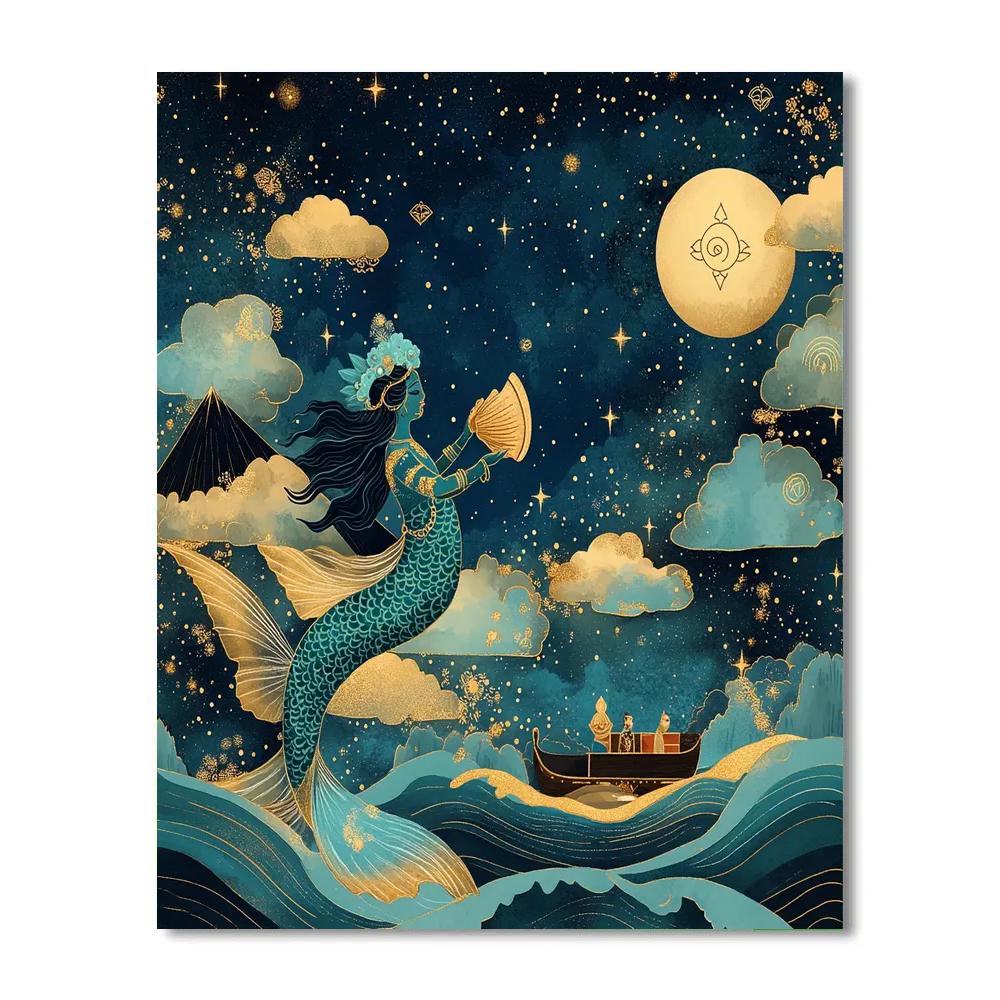 Matsya Guiding The Starlit Ark painting number kit