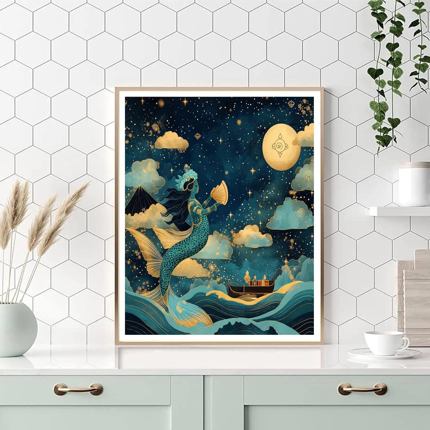 Matsya Guiding The Starlit Ark painting number kit