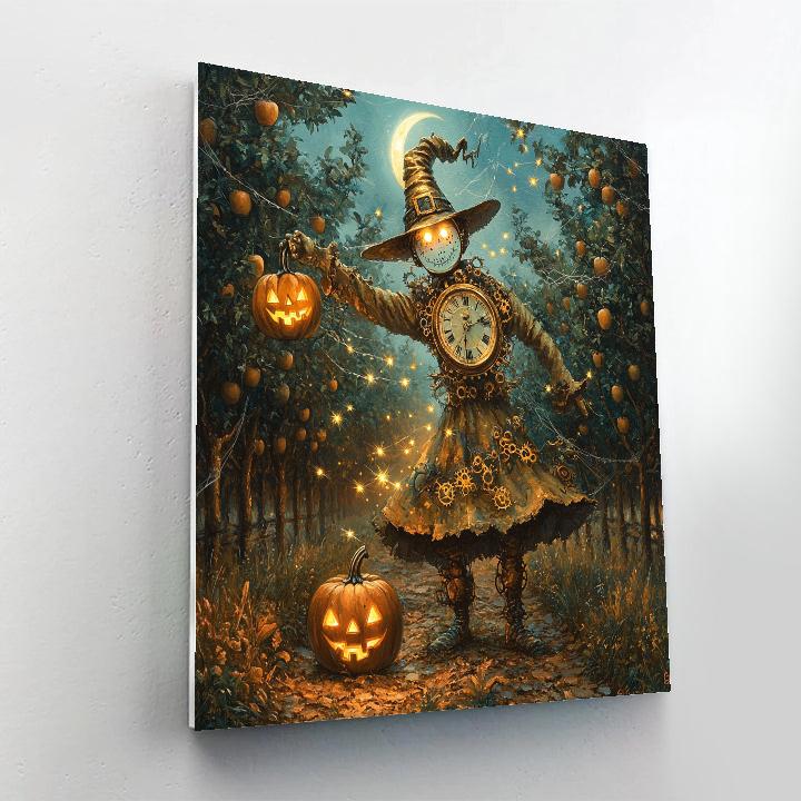 Clockwork Orchard With Haunted Lanterns Number painting