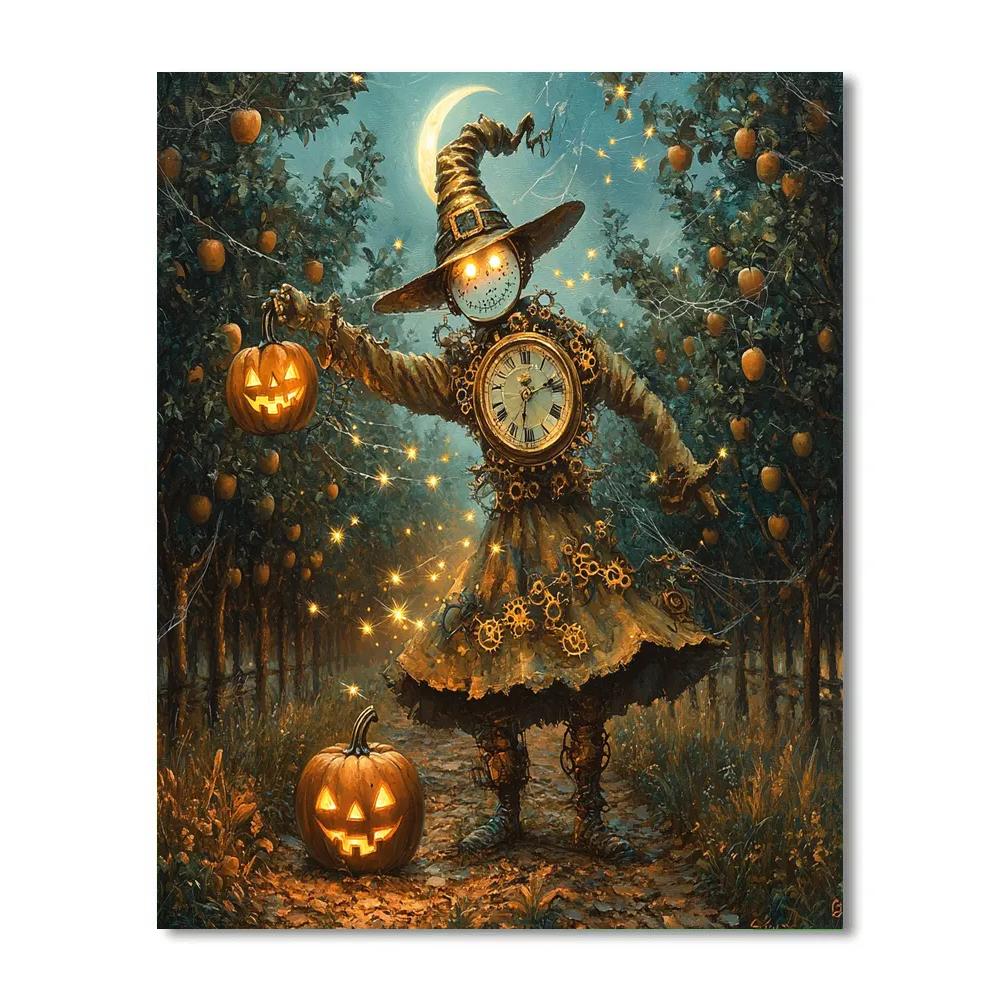 Clockwork Orchard With Haunted Lanterns Number painting